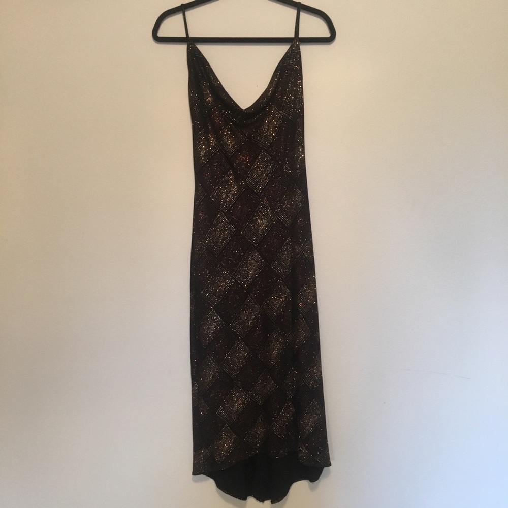 ALEXIA ADMOR gold & bronze Sparkly Low back Dress
